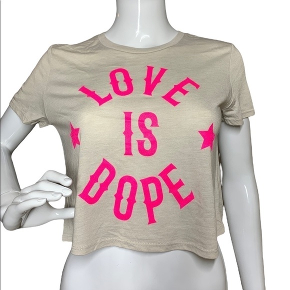 Love Is Dope soft crop top New With Tags - Picture 1 of 7